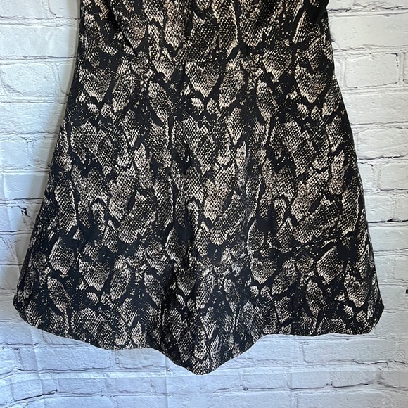 COPY - Express Black & Gold Snakeskin Print Strapless Mini Dress Size S - Picture 4 of 5